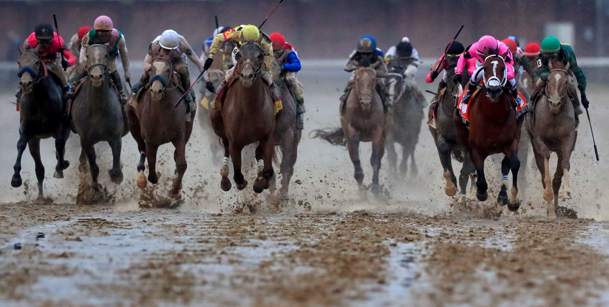 a photo of the finish of the 2019 kentucky derby