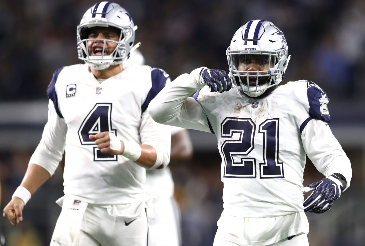 Dallas Cowboys Dak Prescott & Zeke Elliott During a Game At AT&T Stadium  Framed 8x10 Photo Picture