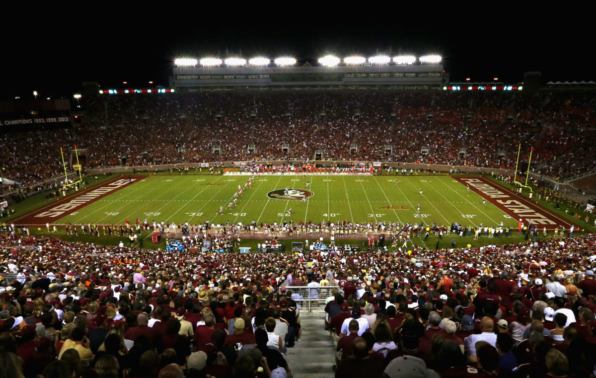 A general view of Florida State's football stadium during a game.