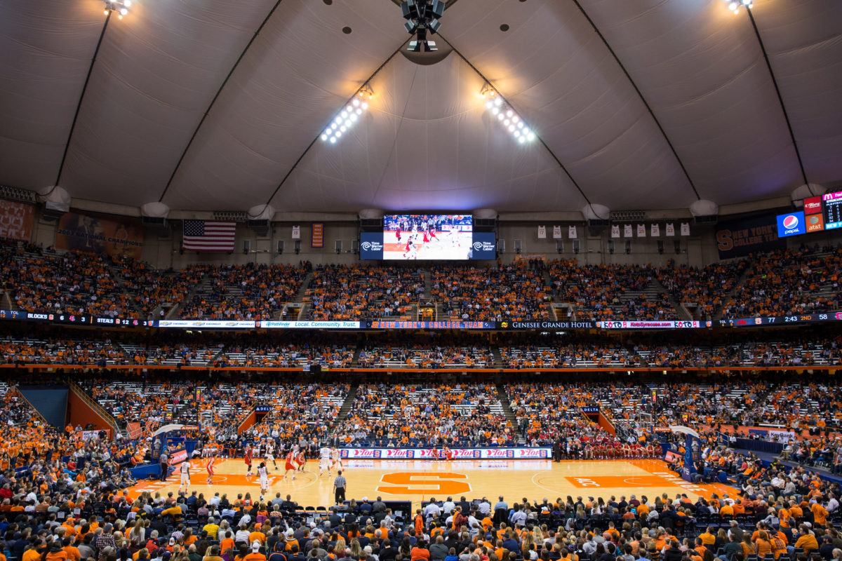 General view of court at Carrier Dome.