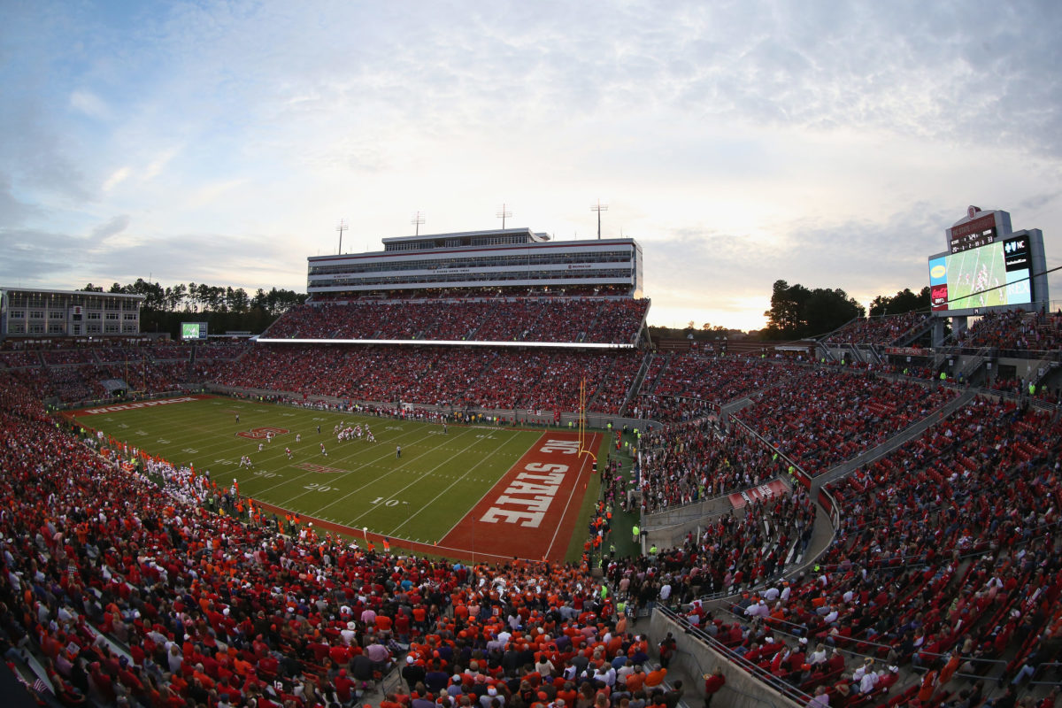 A general view of NC State's football field.