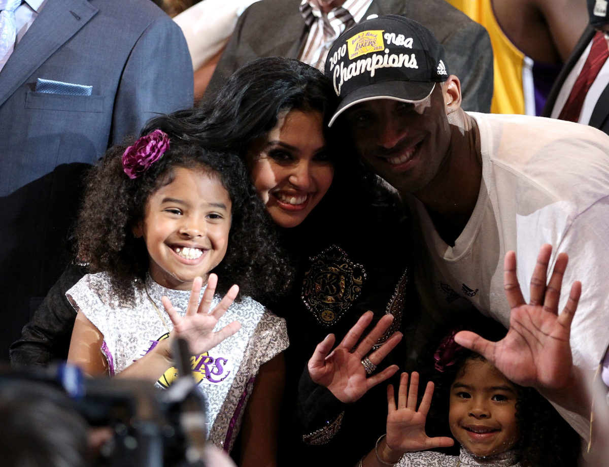 Kobe Bryant and his family at the NBA All-Star Game.