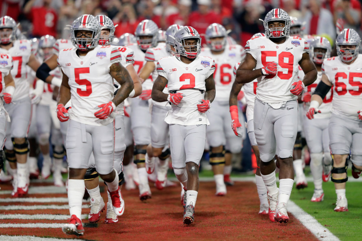 Ohio State players take the field.