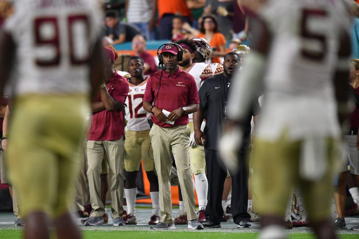 Willie Taggart on the sidelines.