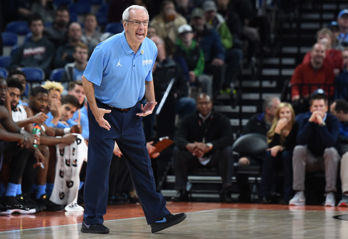Roy Williams yells out to his team.