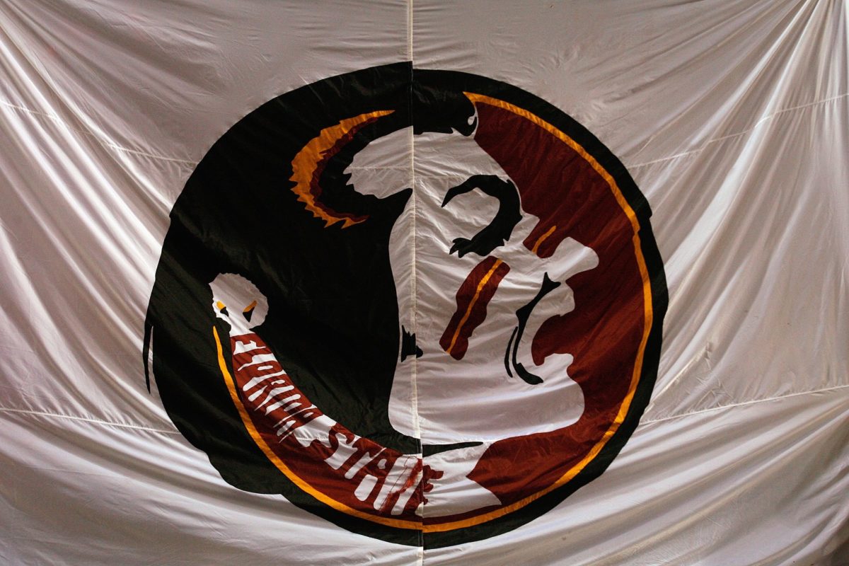 A banner with Florida State's logo on it.