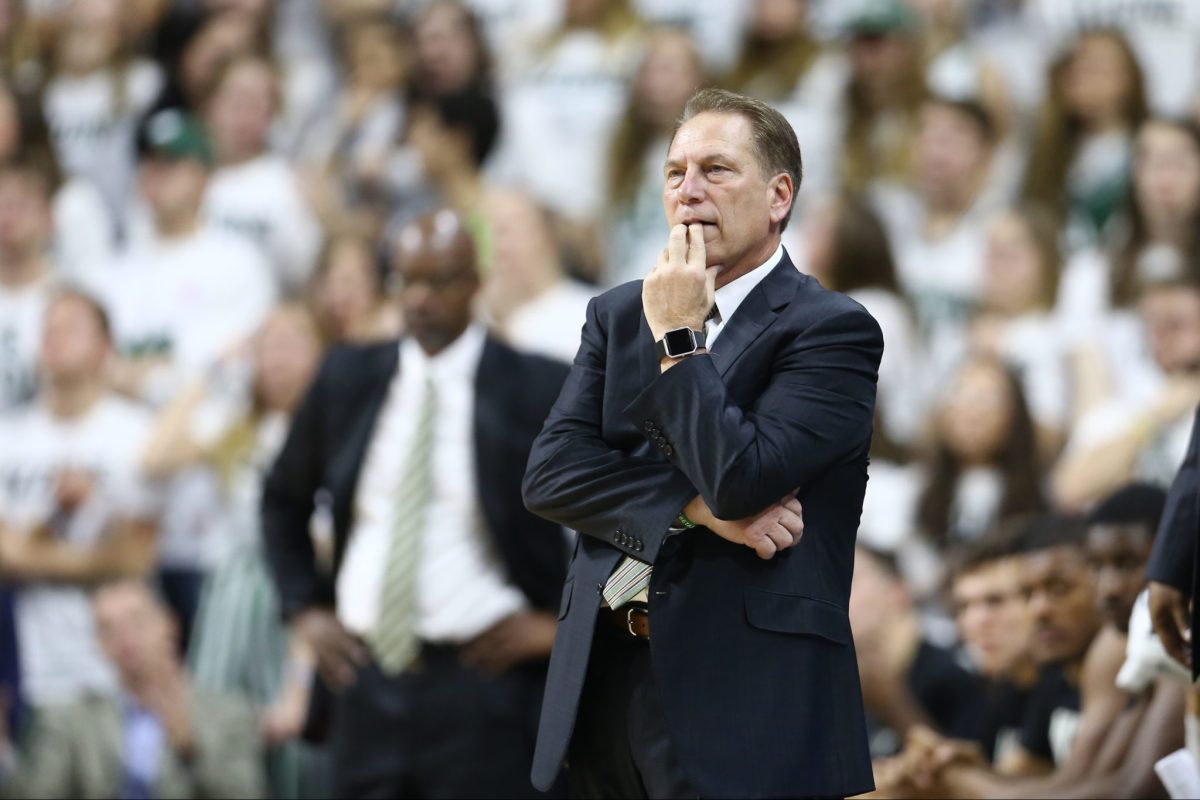 Tom Izzo during a Michigan State basketball game.