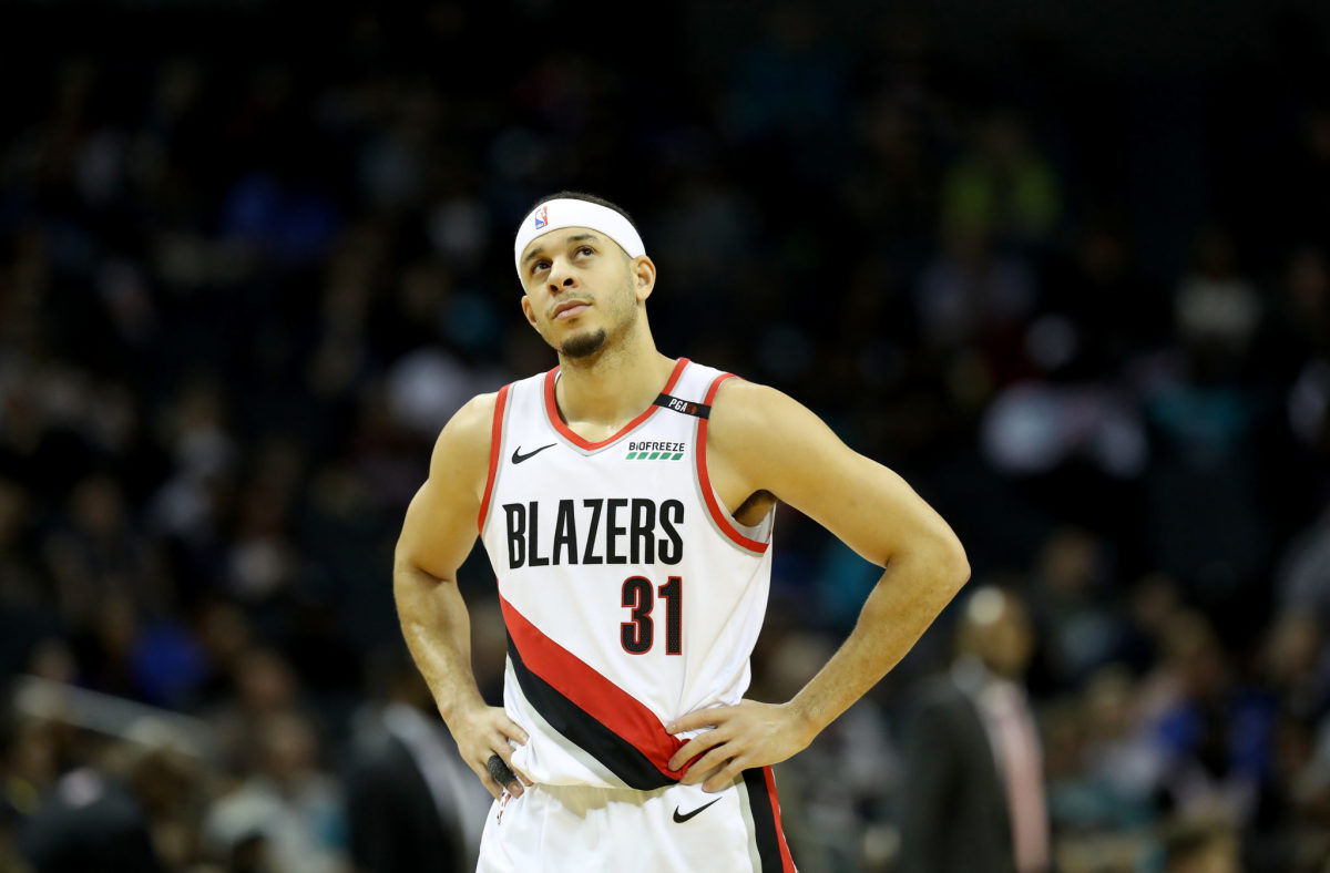 Seth Curry on the court for the Portland Trailblazers.