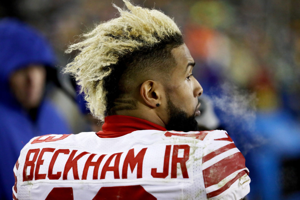 A picture of Odell Beckham Jr. fro behind.