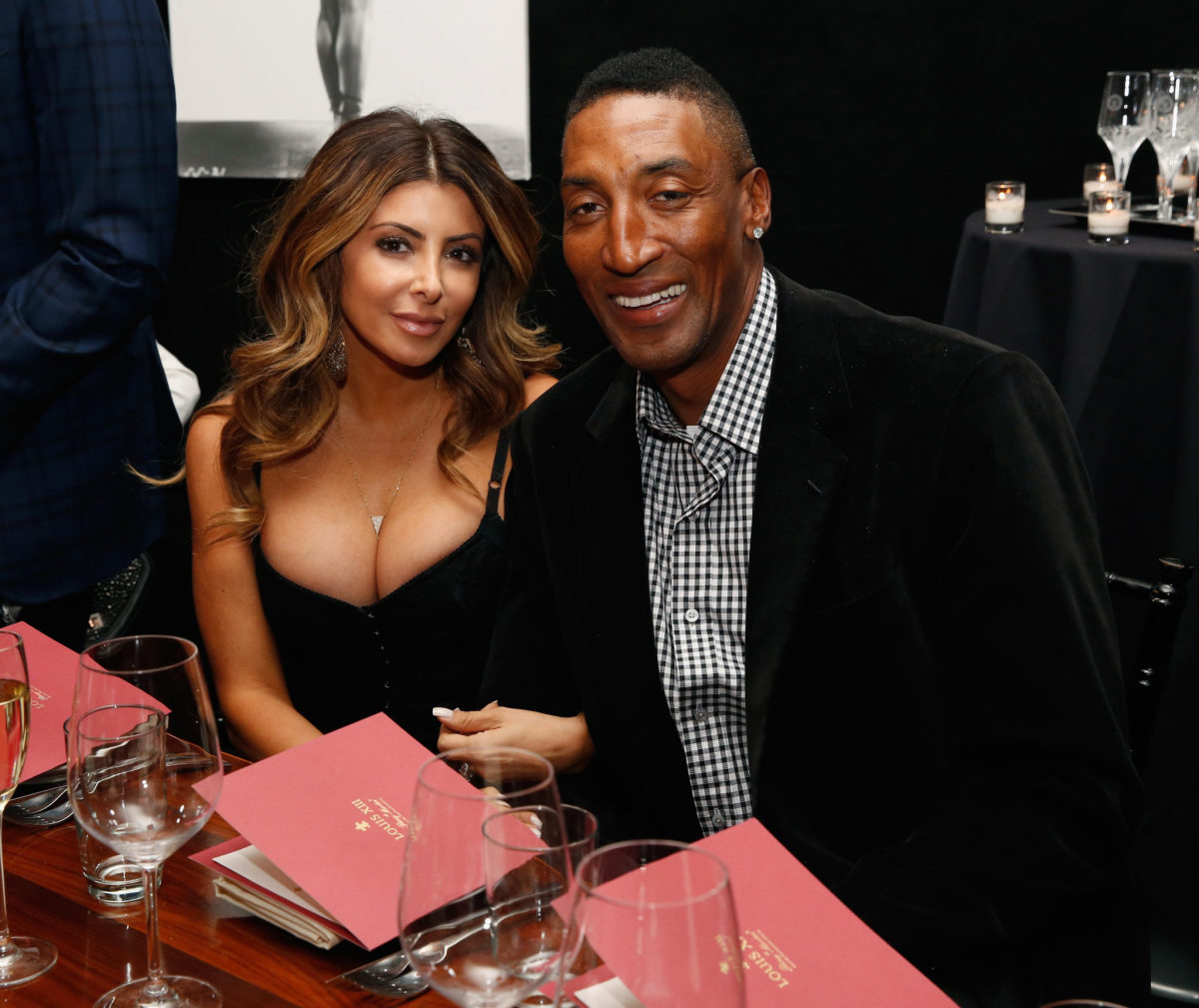 Scottie Pippen and his wife, Larsa Pippen, at a dinner.