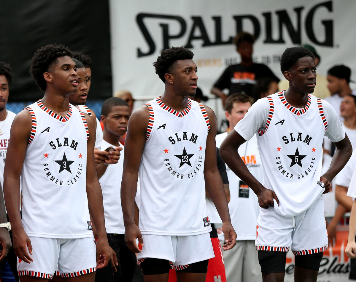 Terrence Clarke, Josh Christopher, and Kyree Walker at the 2018 SLAM Summer Classic.