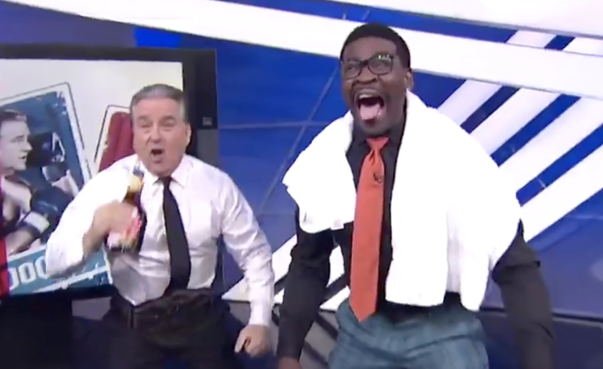 Michael Irvin and Steve Mariucci drink syrup.