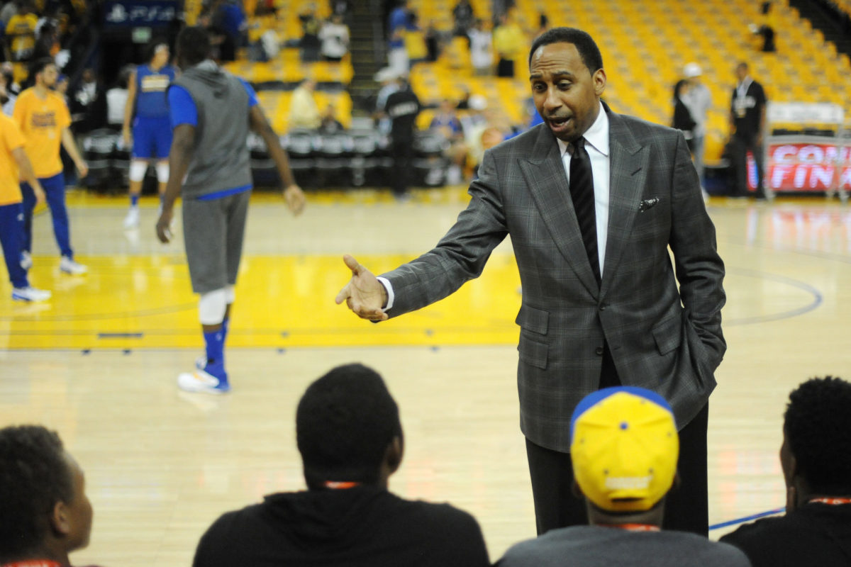 Stephen A. Smith at the Warriors game.