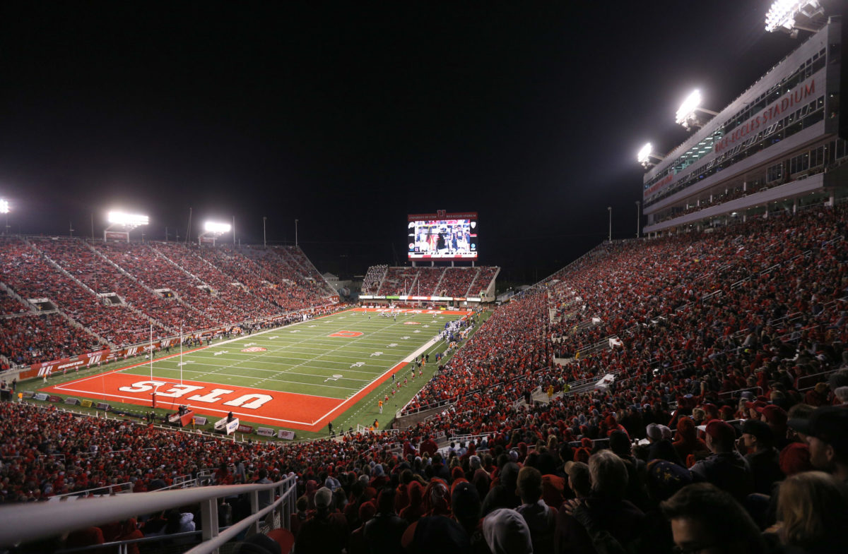 A general view of Utah's college football stadium.