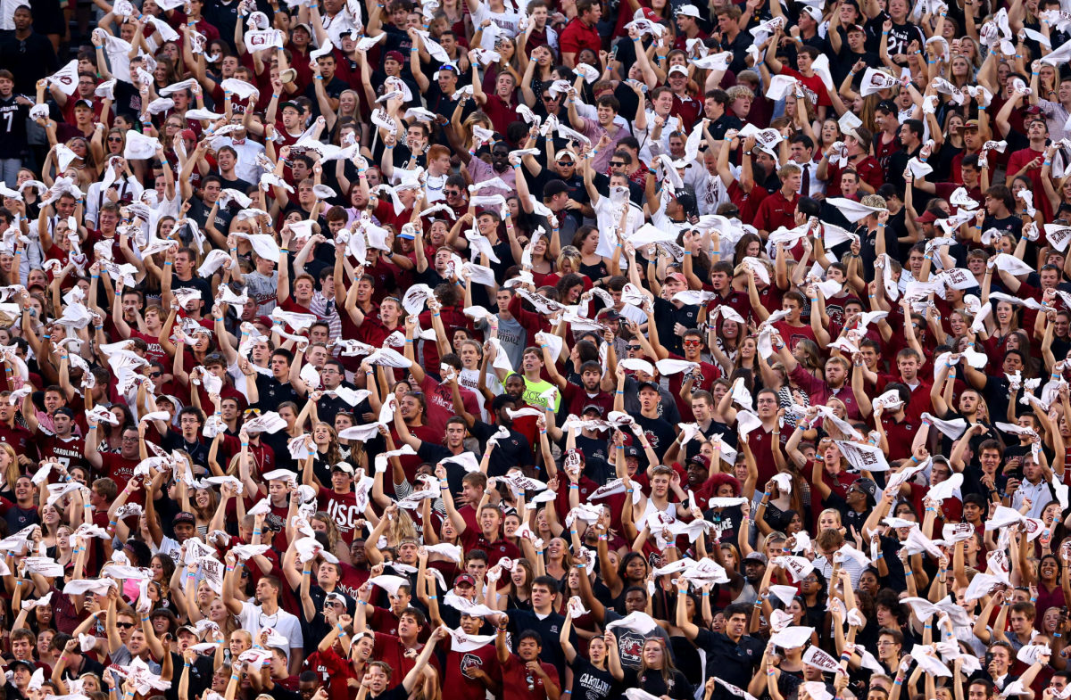 Fans of the South Carolina Gamecocks during their game at Williams-Brice Stadium.