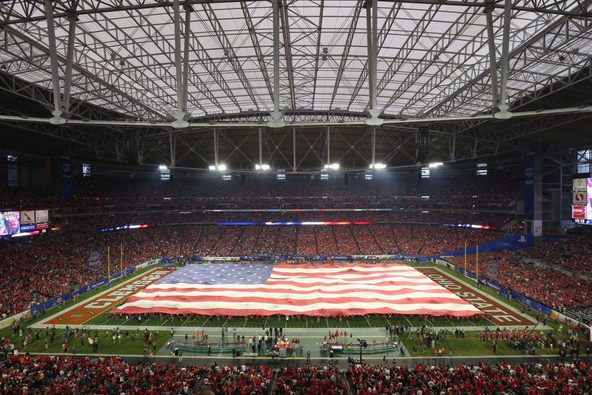 A general view of the Fiesta Bowl field for a game between Ohio State and Clemson.