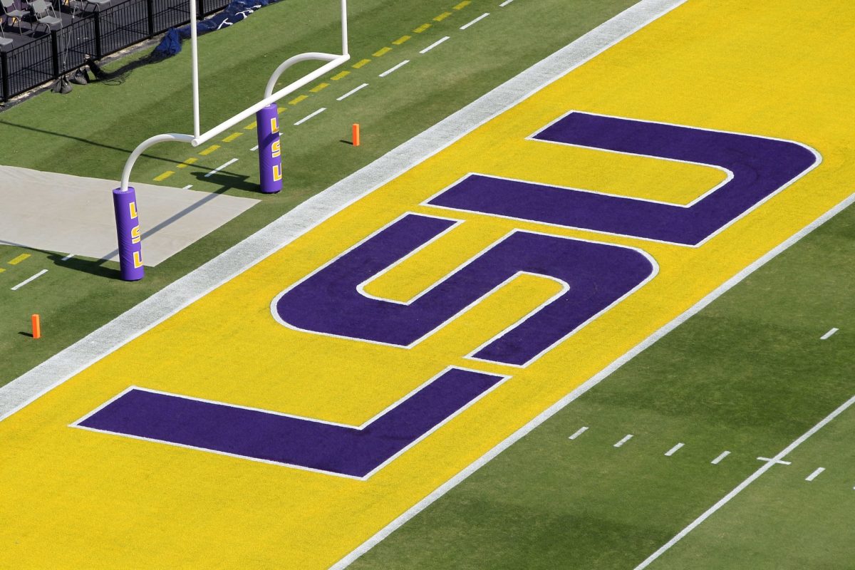 A look at one of the end zones at LSU football's Tiger Stadium.