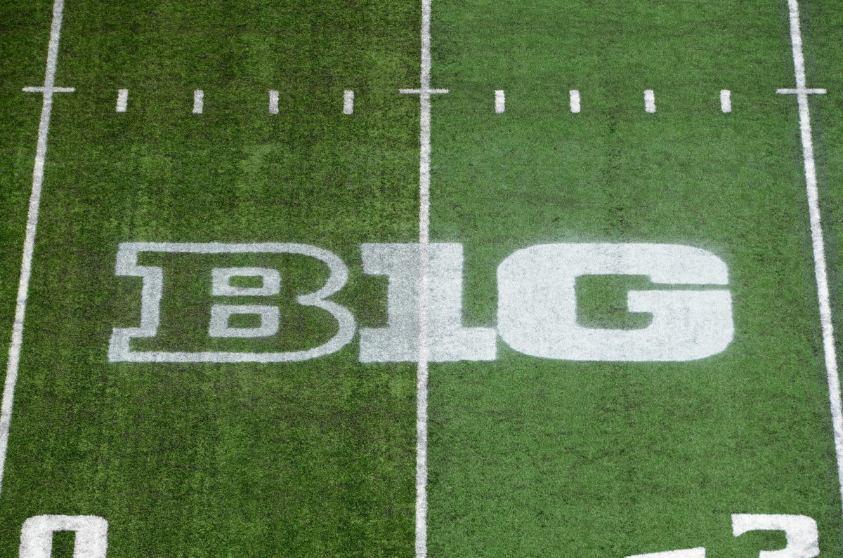 The Big Ten Logo on the field for the Ohio State-Maryland game.