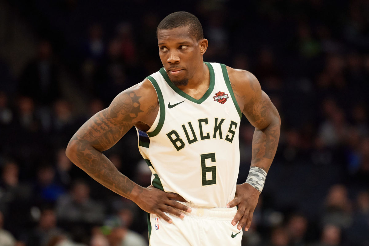 Eric Bledsoe looks onto the court during a game in 2019-20 season.