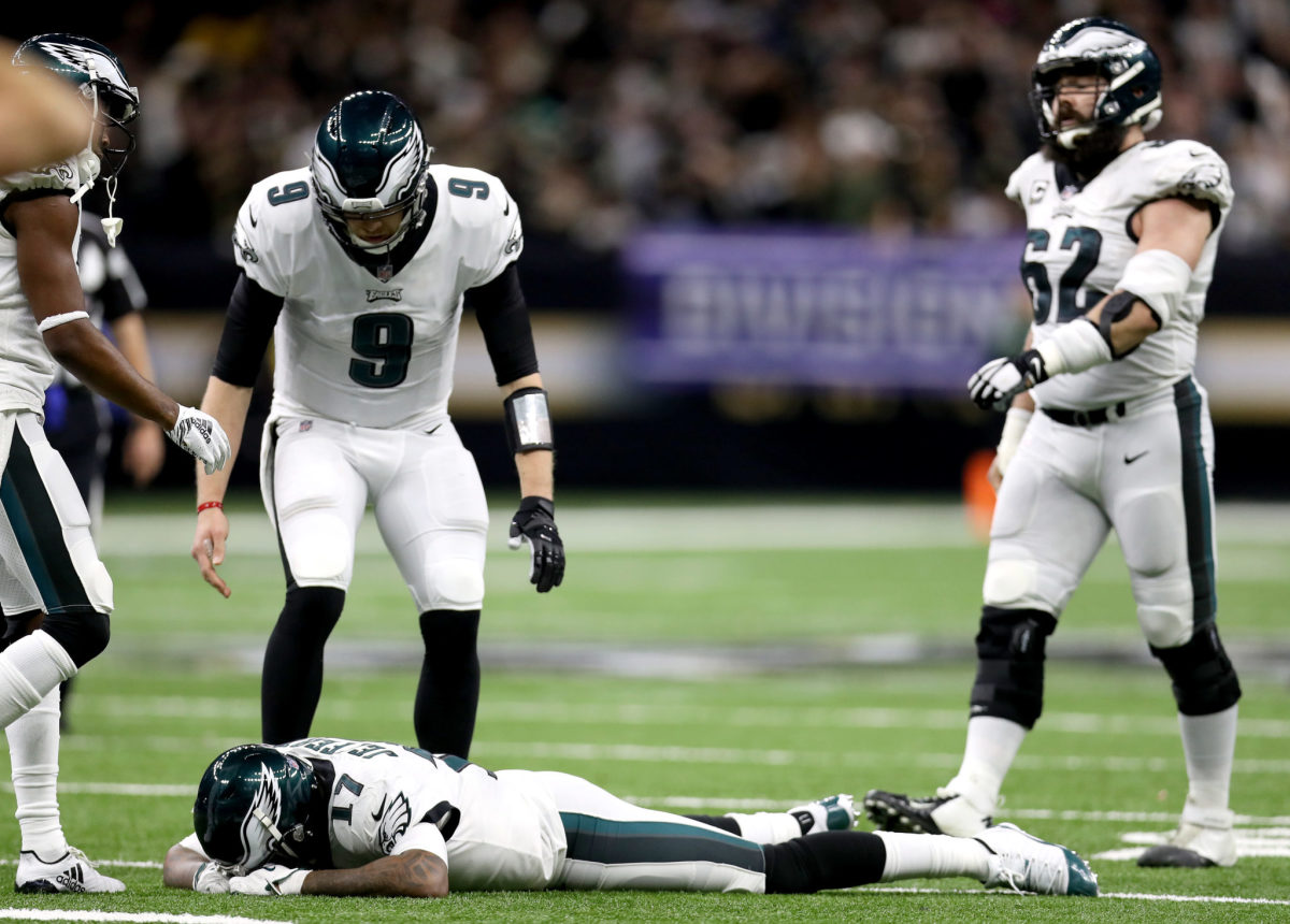 alshon jeffery was playing with an injury on sunday