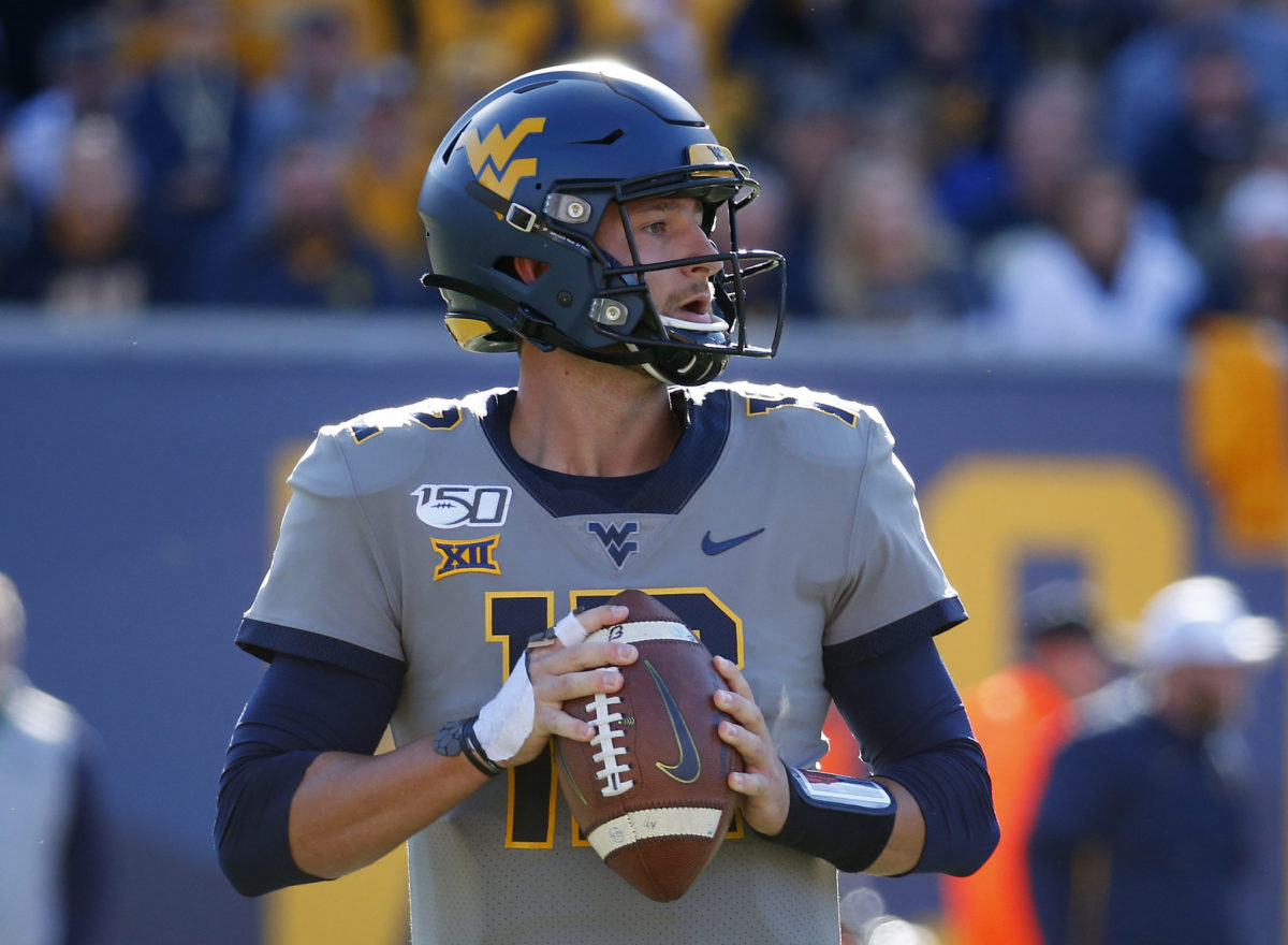 Austin Kendall playing for West Virginia.