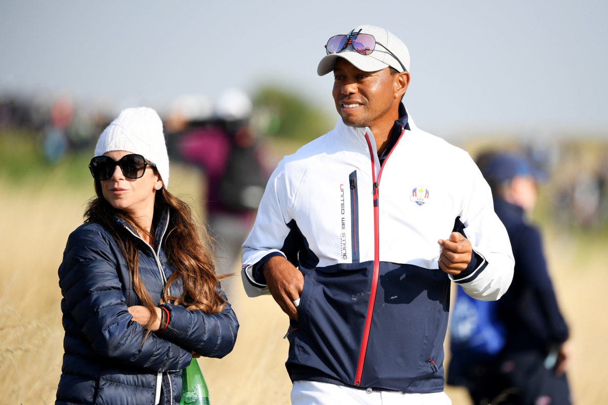 tiger woods and his girlfriend, erica herman, at the tournament