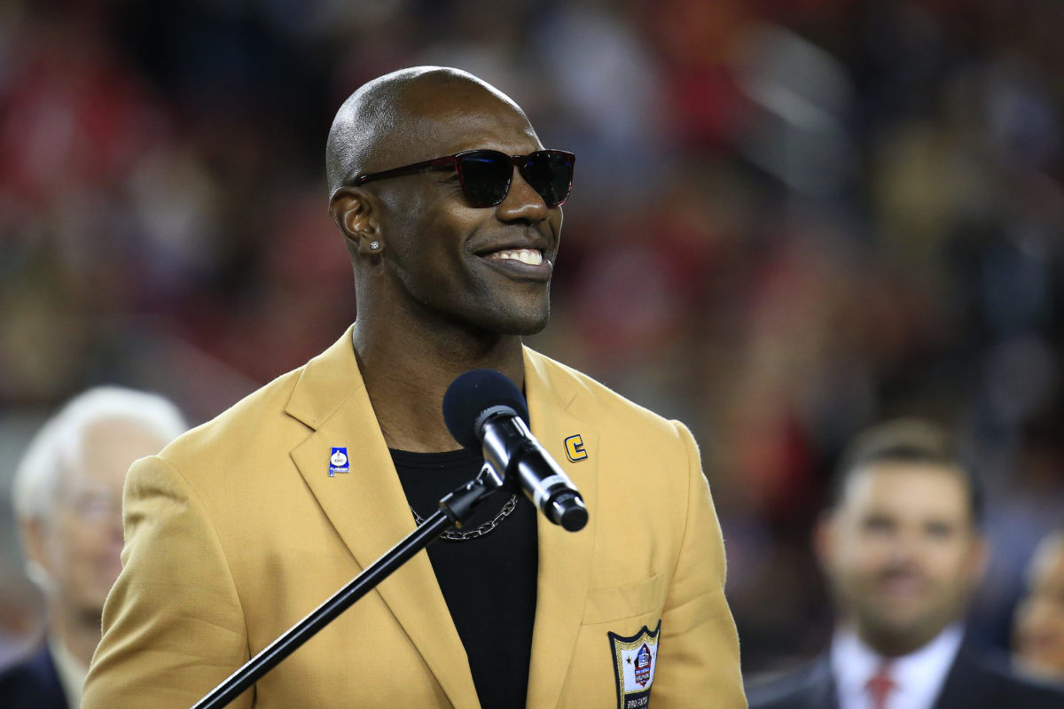 Terrell Owens being inducted into the Hall Of Fame.