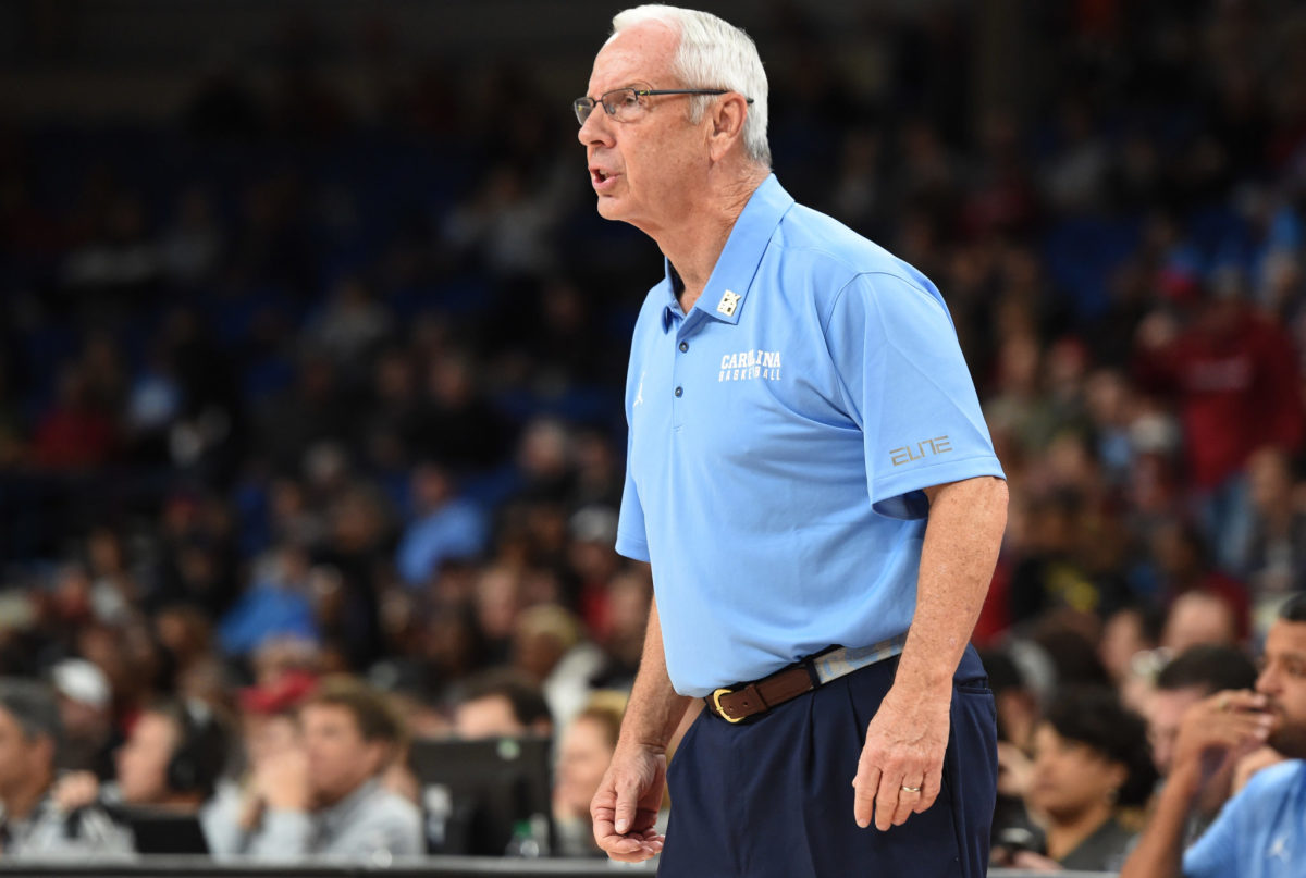 Roy Williams calls out to his players.