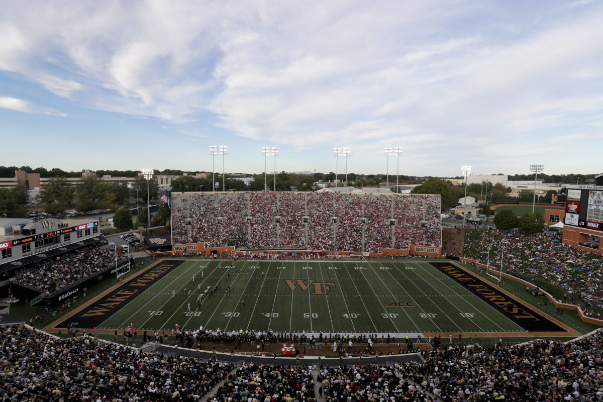 A general view of Wake Forest's football field.