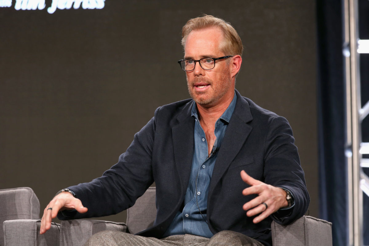 Joe Buck speaks at an event for AT&T.