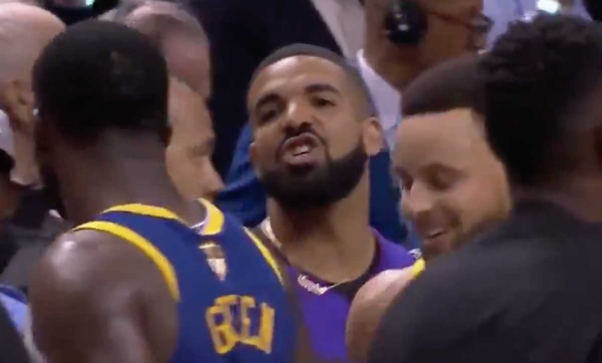 drake and draymond talk after game 1