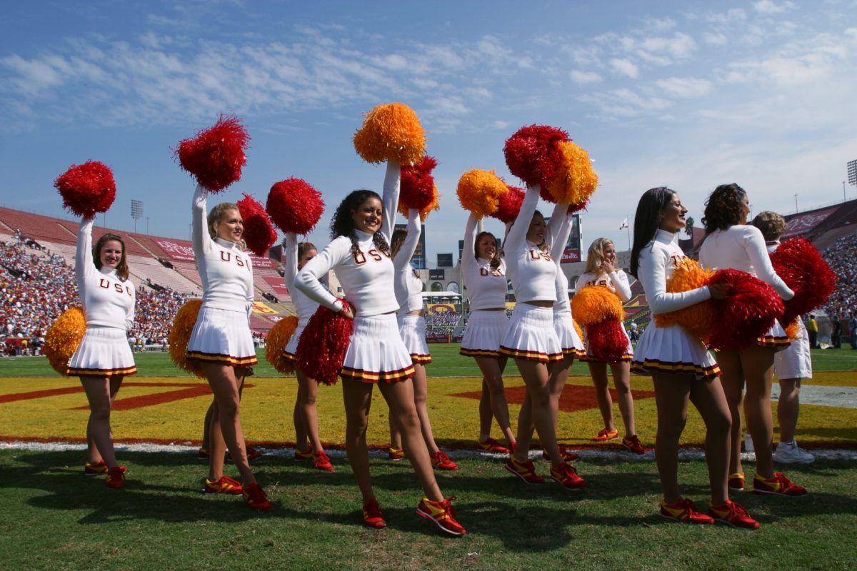 USC's cheerleaders during a home football game.