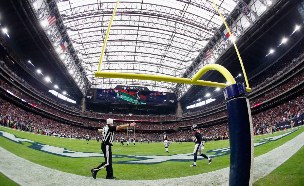 A field level view of the Houston Texans stadium.