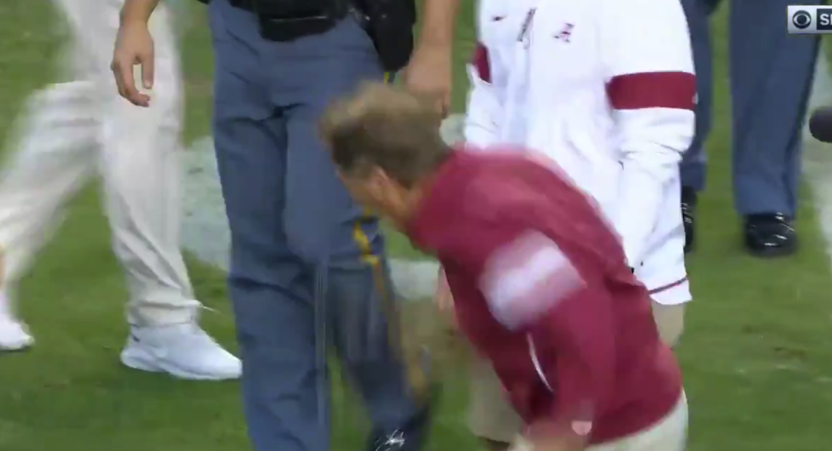 Nick Saban lost his mind at the end of the first half at the Iron Bowl.