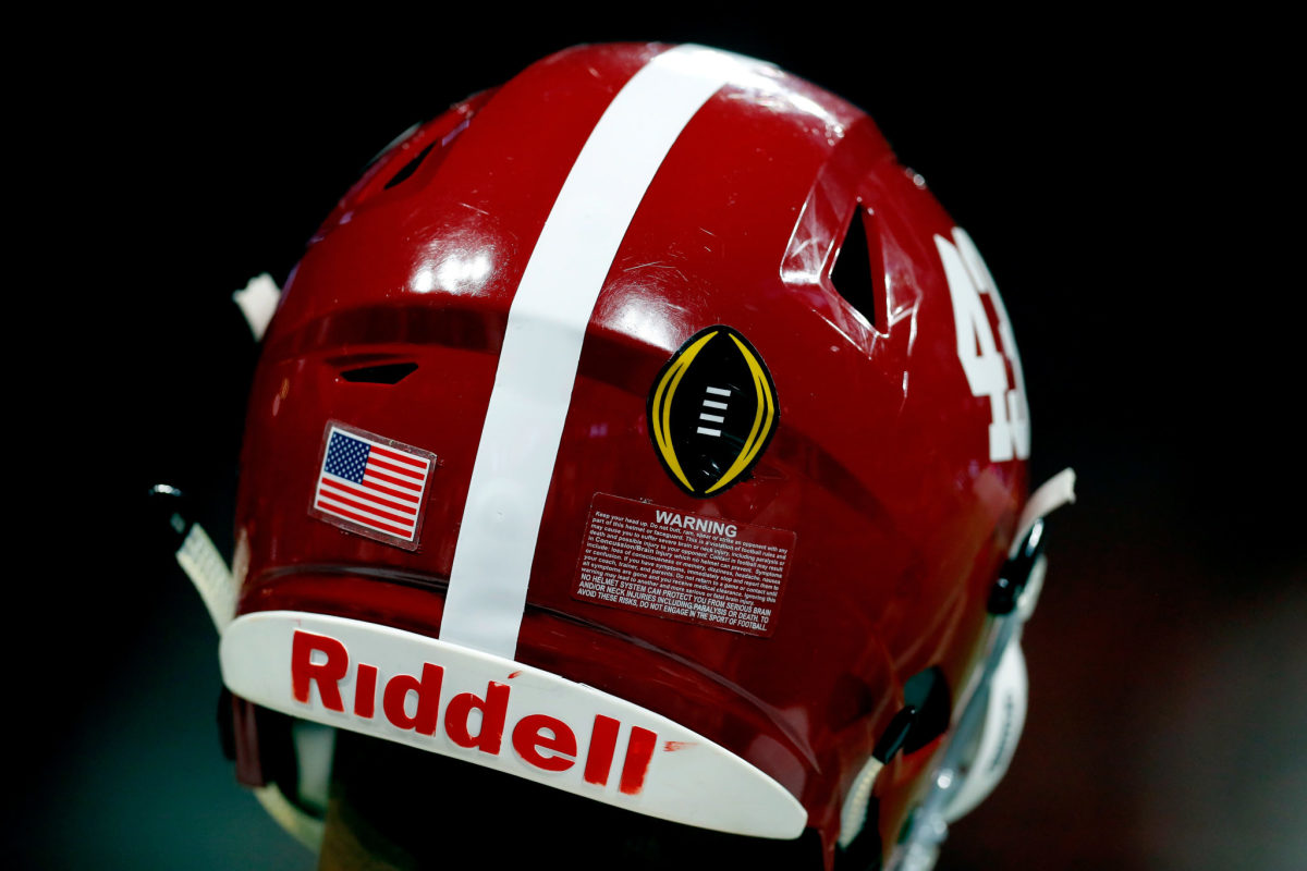 An Alabama Crimson Tide Helmet