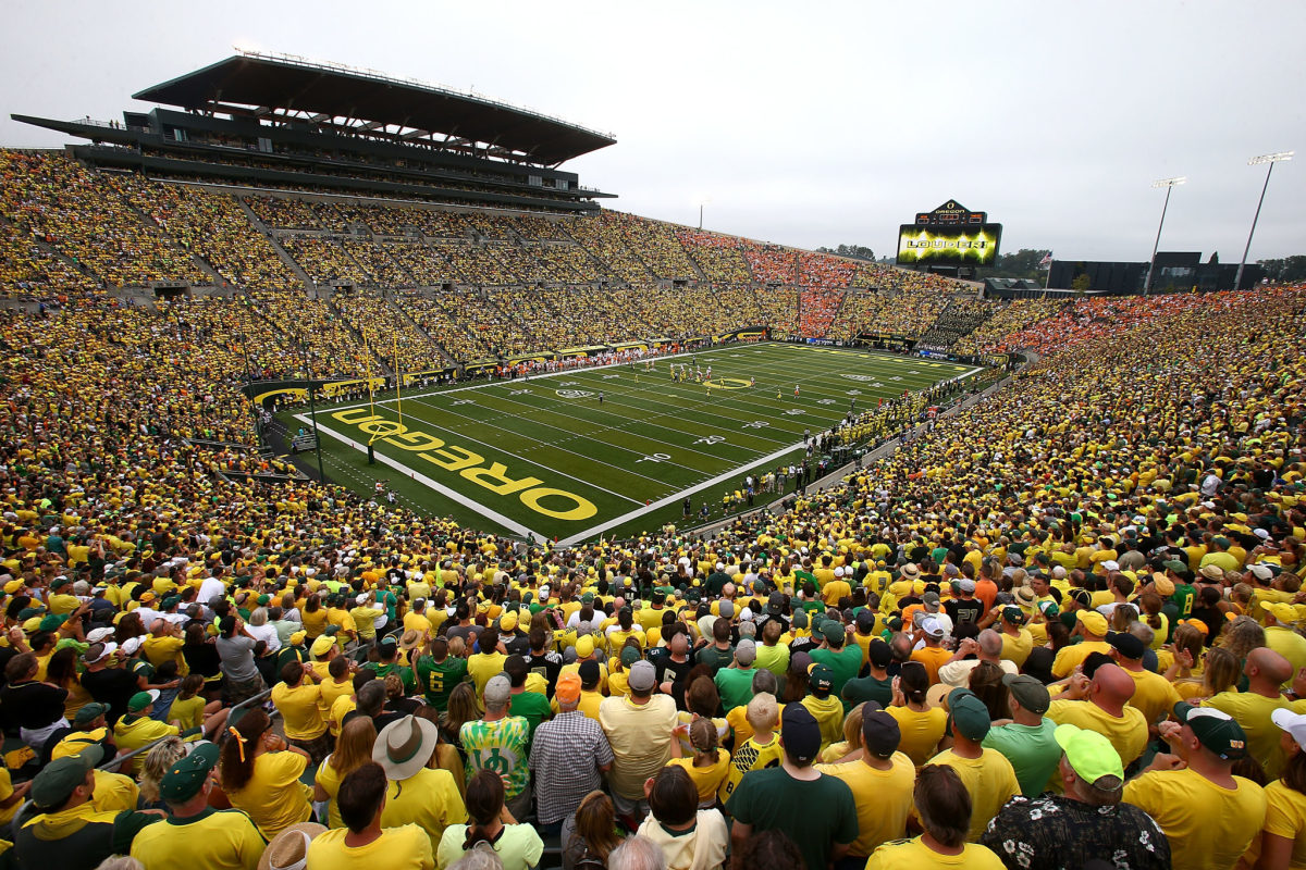 A general view of Oregon's football stadium.