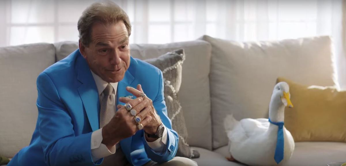 Nick Saban stars in a new Aflac commercial.