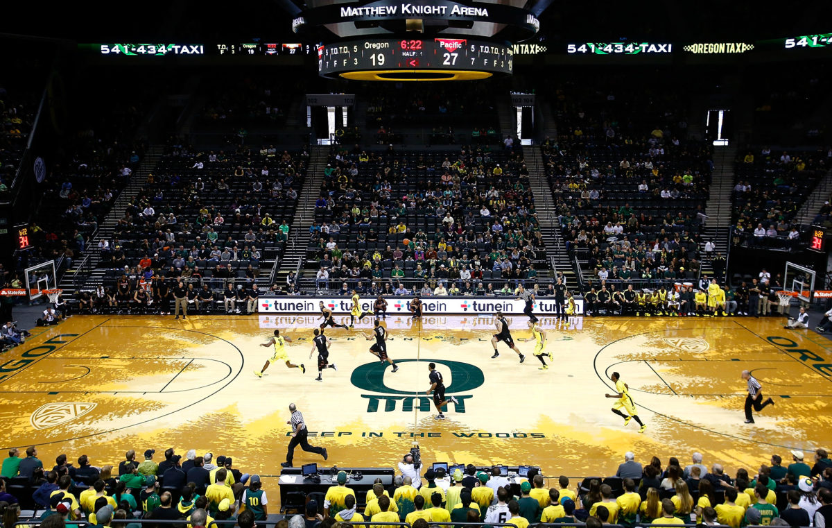 View of the arena for the Oregon Ducks.