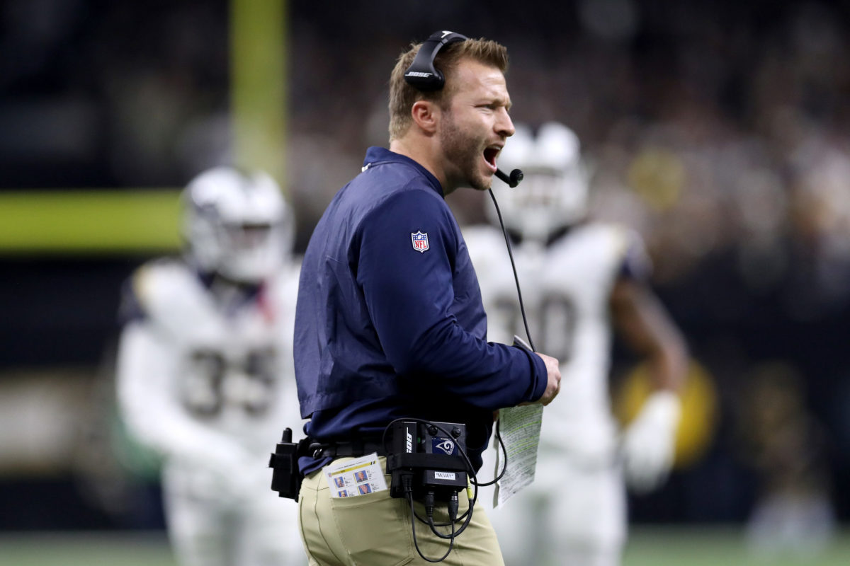 sean mcvay during the nfc championship game