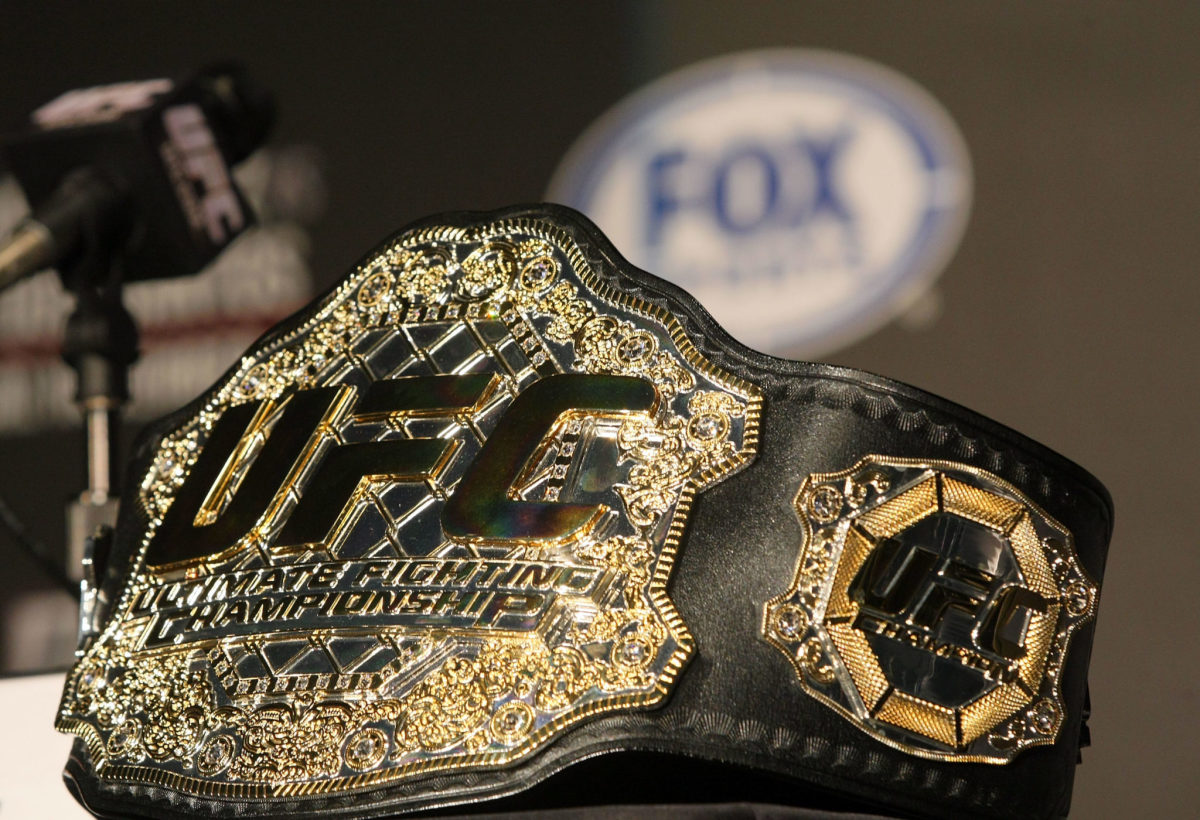 A picture of a gold UFC belt.
