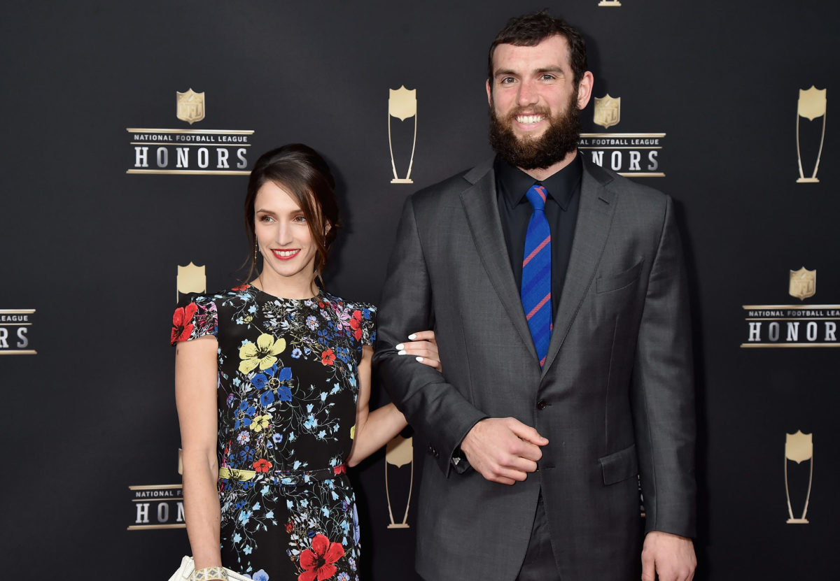 Andrew Luck and his wife at the NFL Honors ceremony.