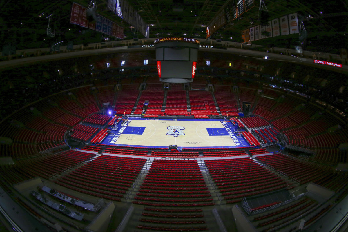 A general view of the Philadelphia 76ers court.