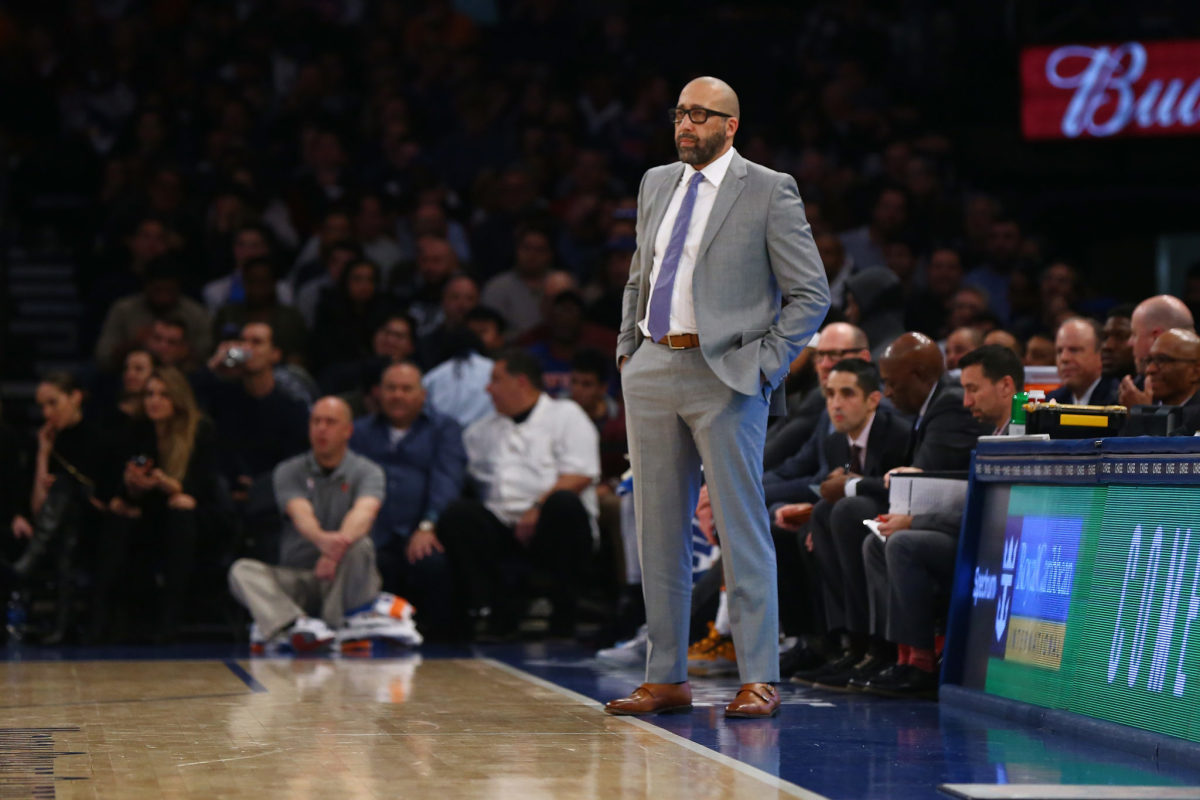 David Fizdale on the sidelines for the New York Knicks.