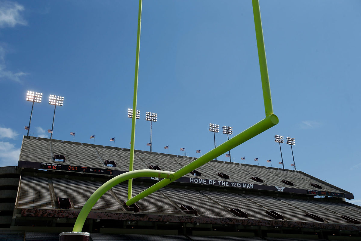 An interior view of the stadium before the start of Texas A&M Aggies Maroon & White spring football game at Kyle Field.