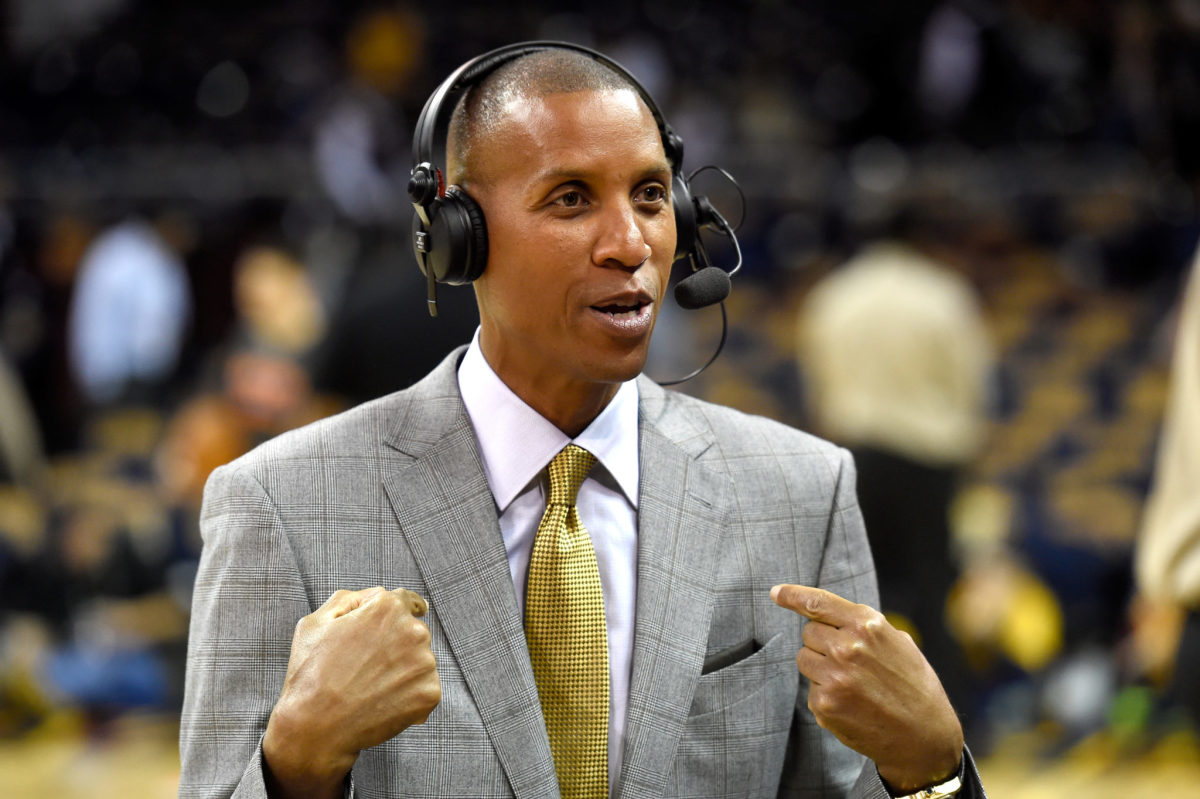 A candid photo of Reggie Miller.