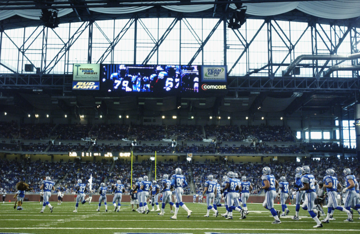 The Detroit Lions taking the field.