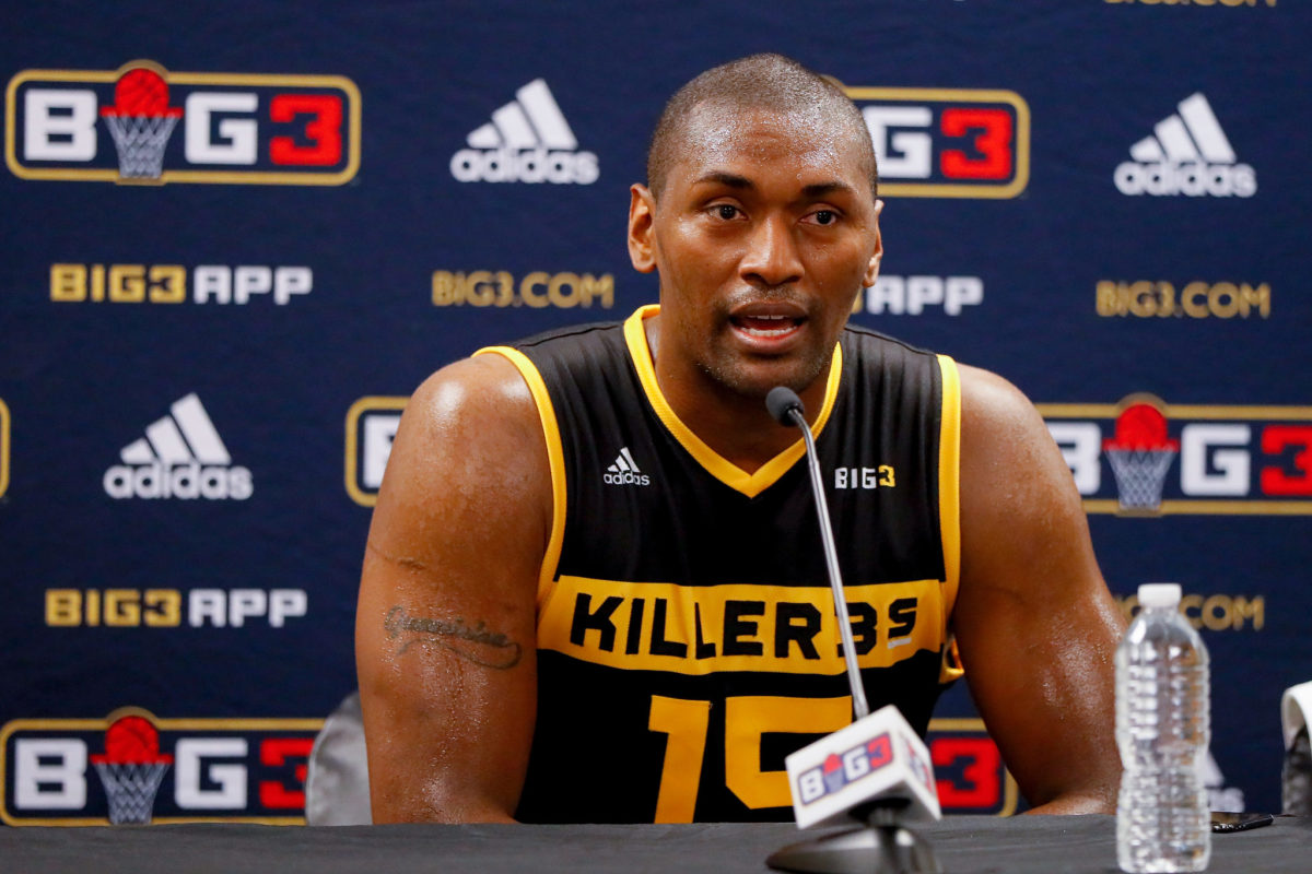 Former NBA player Ron Artest at the BIG3 press conference.