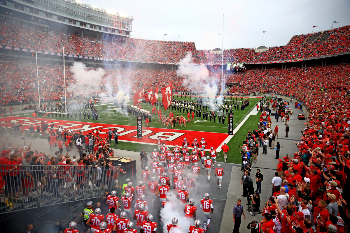 A general view of the Ohio State buckeyes football stadium.