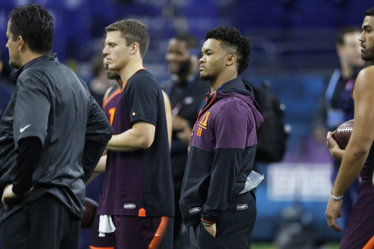 Kyler Murray looking on at the NFL Combine.