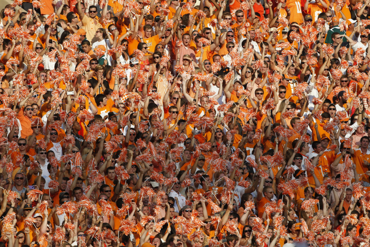 A general view of Tennessee Volunteers football fans.